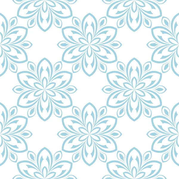 Ornement Floral Bleu Sur Fond Blanc Modèle Sans Couture Pour — Image vectorielle