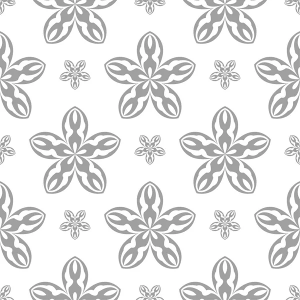 Hellgraues Florales Element Auf Weißem Hintergrund Nahtloses Muster Für Textilien — Stockvektor