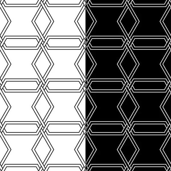 Set Geometric Ornaments Black White Seamless Patterns Web Textile Wallpapers — Stock Vector