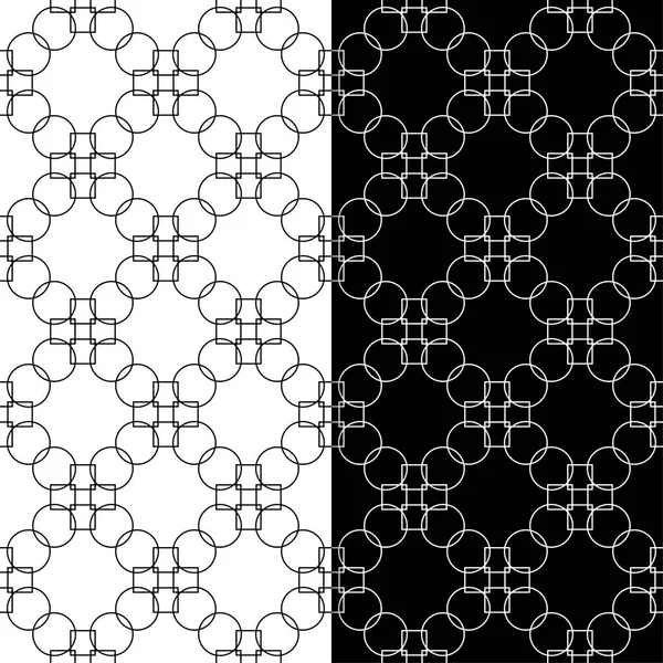 Adornos Geométricos Blanco Negro Conjunto Patrones Sin Costura Para Tela — Vector de stock