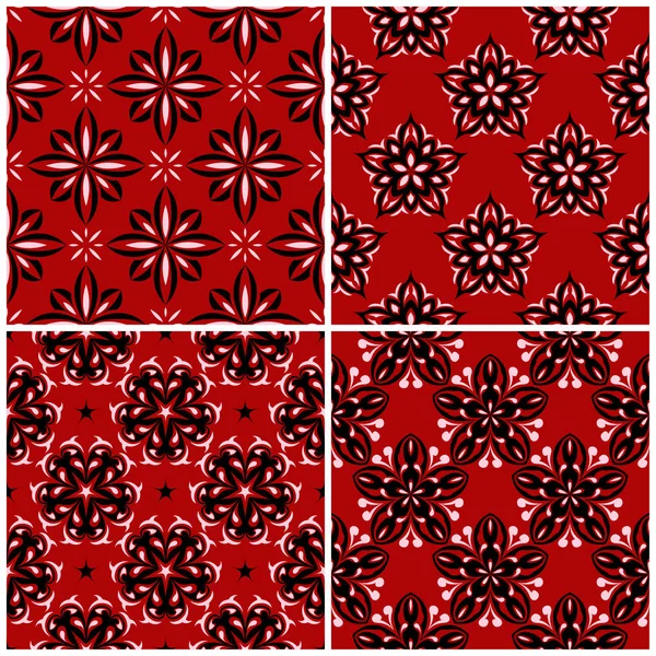 Háttérképek Textil Szövet Fekete Fehér Virágmotívumok Piros Varrás Nélküli Hátterek Vektor Grafikák