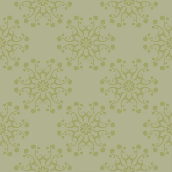 Olive Green Floral Ornament Seamless Pattern Textile Wallpapers — Stock Vector