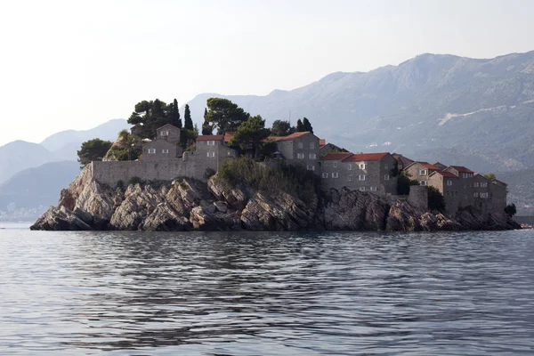 Steenachtige Kust Van Het Eiland Van San Stefano Montenegro — Stockfoto