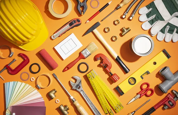 Zrób to sam i remont domu narzędzia — Zdjęcie stockowe