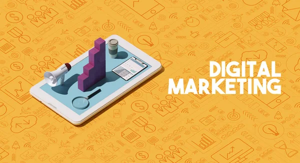 Oplossingen en strategieën voor digitale marketing — Stockfoto