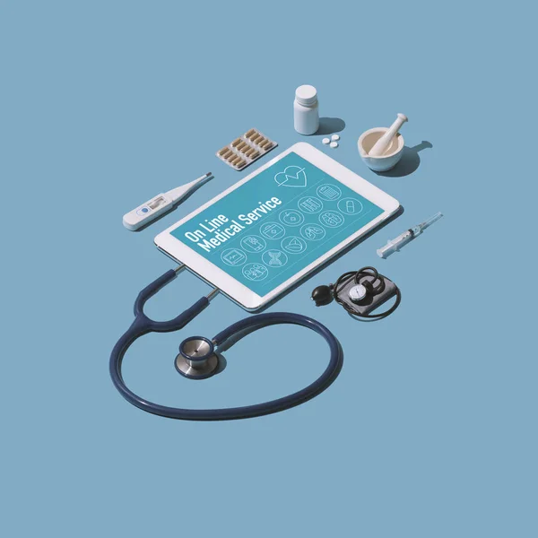 Online medische dienst en telegeneeskunde — Stockfoto