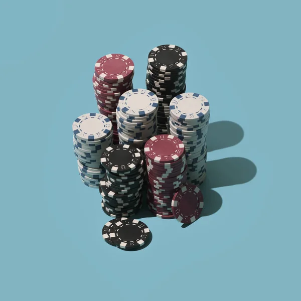 Σωρούς από μάρκες πόκερ — Φωτογραφία Αρχείου
