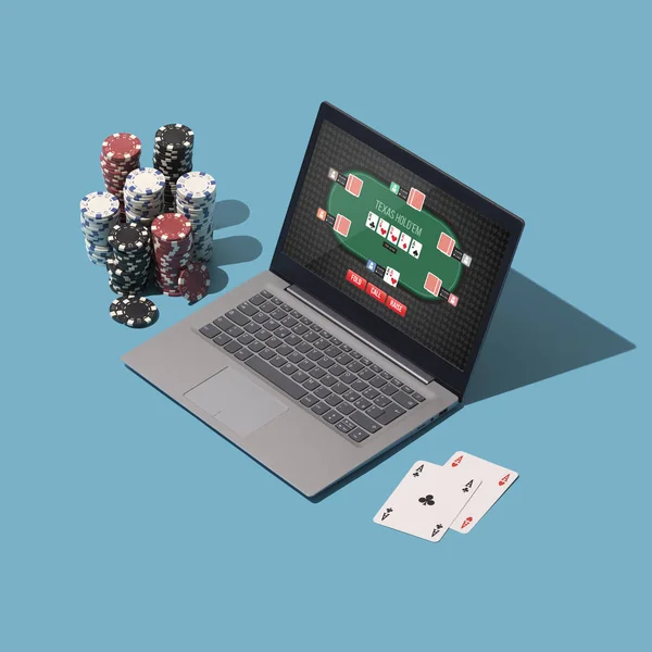 Texas Hold ' em poker online spelen — Stockfoto