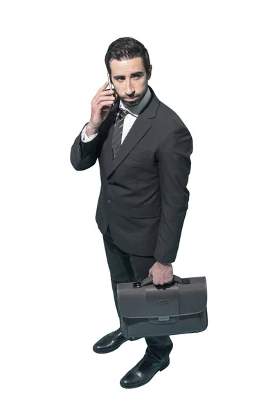 Empresário corporativo usando um smartphone — Fotografia de Stock