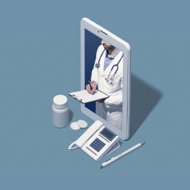 Profesyonel doktor bir danışma online veren