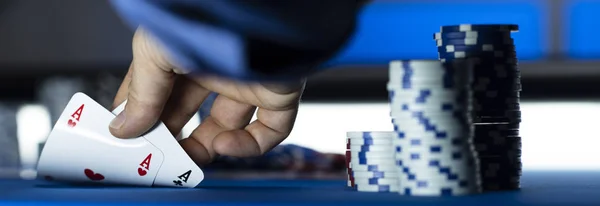 Poker toernooi bij casino — Stockfoto