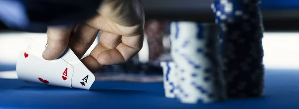 Hold 'em Texas turniej pokerowy w kasynie — Zdjęcie stockowe