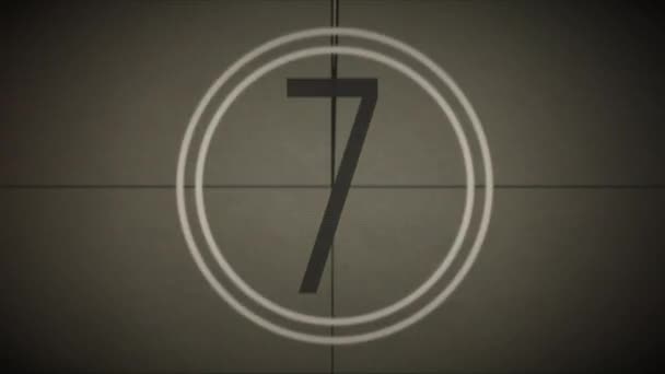 Nagrywanie Filmu Efekt Toczenia Countdown Leader Graphic — Wideo stockowe