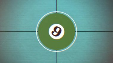 Bilardo topları ile eski film geri sayım lideri