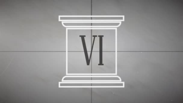 Předák filmového odpočítávání starého pilíře — Stock video