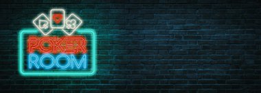 Poker odası neon vintage işareti