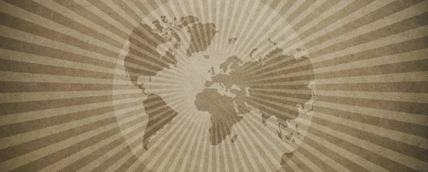Vintage globe on rays background — Stock Photo, Image