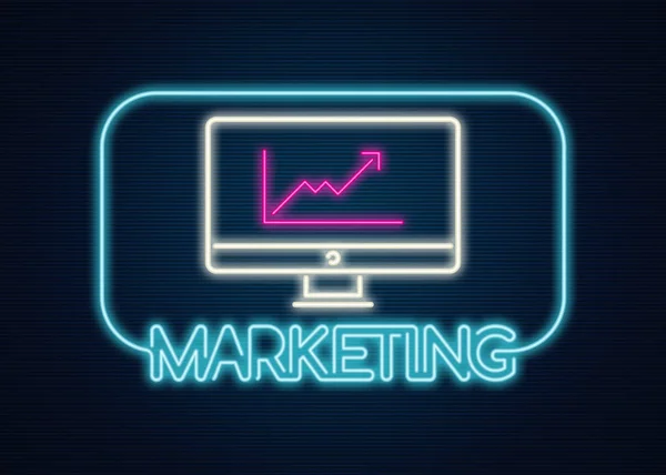 Marketing retro neon sign — Stock Photo, Image