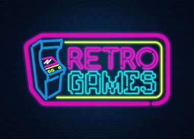 Retro oyunlar neon işareti