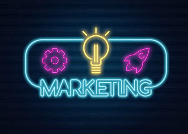 Segno neon retrò marketing — Foto Stock