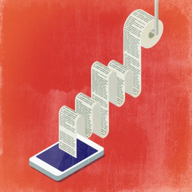 Akıllı telefondaki spam: cep telefonundaki spam bildirimleri ve e-postalar, 3B illüstrasyon