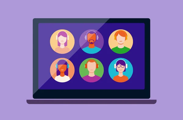 Gebruikers Verbinden Online Videoconferentie Een Laptop — Stockfoto