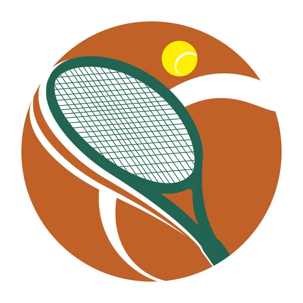Значок Теннисного Турнира Ракеткой Мячом Концепция Спорта Соревнований — стоковое фото