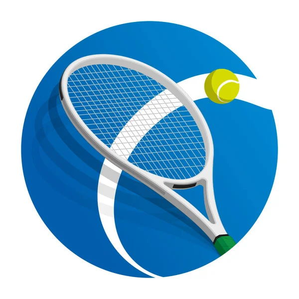 Tennis Toernooi Icoon Met Racket Bal Sport Competitie Concept — Stockfoto