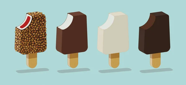 Variety Delicious Ice Cream Bars Illustration — Stock Photo, Image