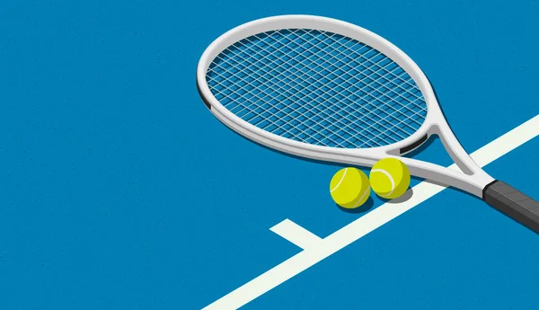 Tennis Racket Balls Court Tennis Tournament Concept — Stock Photo, Image