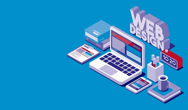 Web Designer Werk Desktop Met Wireframe Website Project Illustratie — Stockfoto