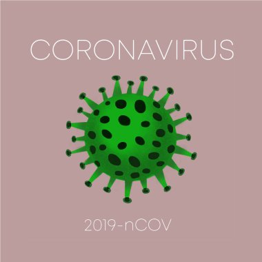 Coronavirus Bakteri Hücre Simgesi, 2019-nCoV, Covid-2019, Covid-19 Coronavirus Bakterisi. Enfeksiyon yok ve Coronavirus Kavramını Durdur. Çin 'de tehlikeli Coronavirus hücresi, Wuhan. Pembe üzerine izole edilmiş Simge