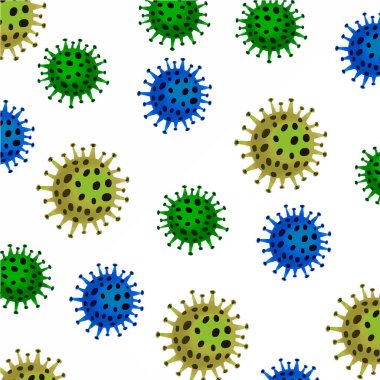 Coronavirus Bakteri Hücre Simgesi, 2019-nCoV, Covid-2019, Covid-19, Coronavirus Bakterisi. Enfeksiyon yok ve Coronavirus Kavramını Durdur. Çin 'de tehlikeli Coronavirus hücresi, Wuhan..