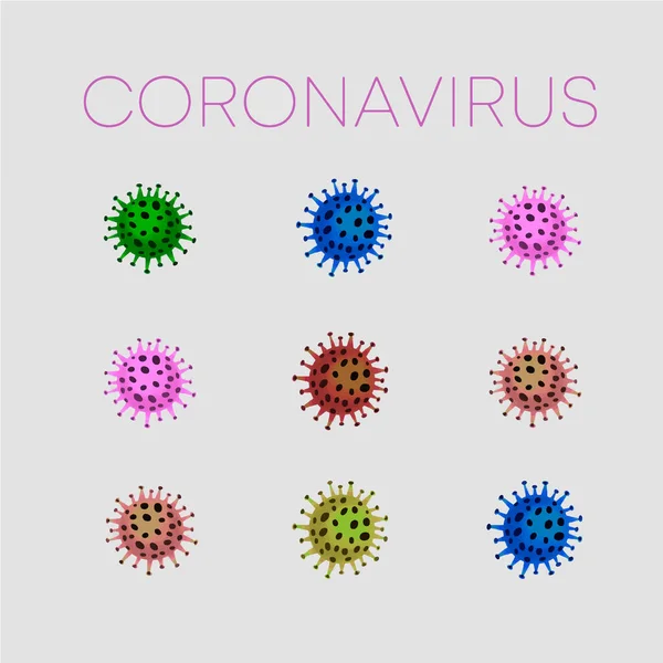 Список Викопних Птахів Coronavirus Bacteria Cell Icon 2019 Ncov Covid — стокове фото