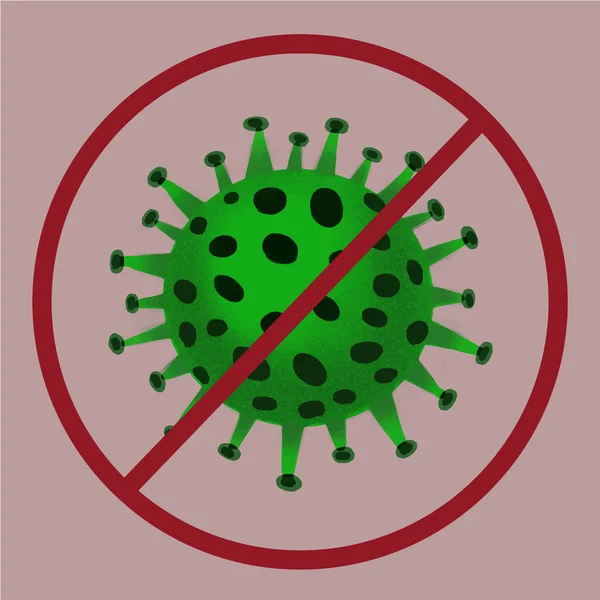 Coronavirus Bacteria Cell Icon 2019 Ncov Covid 2019 Covid Novel — Stockfoto