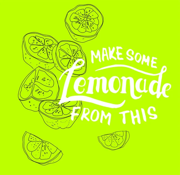 Sketch Citrus fruit decorative set. Lemon. Hand Drawn Botanical Illustrations. Black and white with line art isolated on green backgrounds. Fruits drawings. Make some lemonade from this