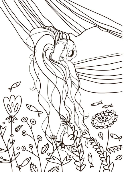 ใบหน าของผ ดอกไม วาดเส นเด นอนในเปลญวน ลปะการวาดเส อเน อดอกไม ในศ ภาพถ่ายสต็อกที่ปลอดค่าลิขสิทธิ์