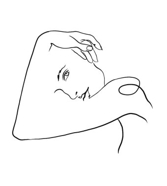 Kadın vücut çizgisi çizimi. Minimalist insanların simgesi. Temizlik, sağlık ve vücut bakımı için çıplak kadın siluetleri. Asgari yazdırma