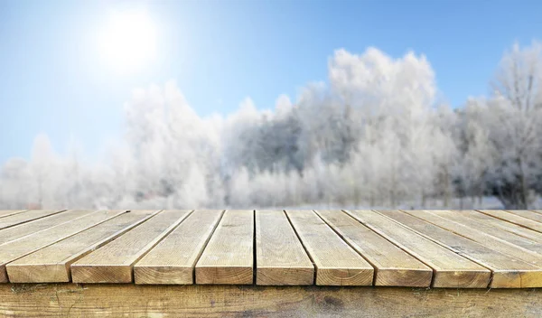 Mesa de madera vacía — Foto de Stock