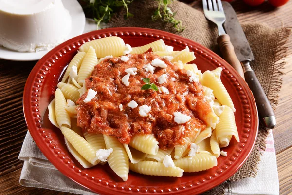 Pasta con salsa de ricota — Foto de Stock