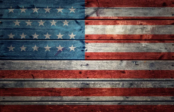Usa Flag Wooden Background — Stock Photo, Image