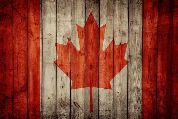 Canada Flag Old Wooden Wall — Stock Photo, Image