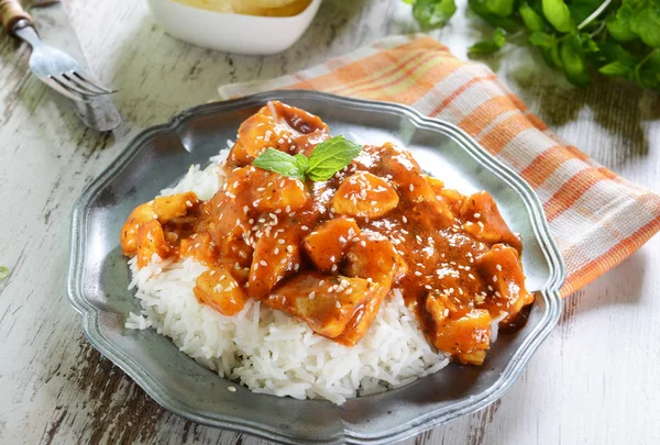 Chicken in caribbean style — Stock Photo, Image