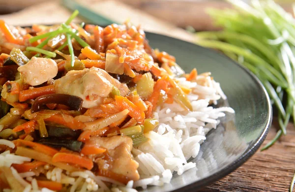 Rice with chicken — Stock Photo, Image