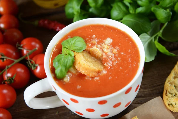 Lezzetli gazpacho çorbası — Stok fotoğraf