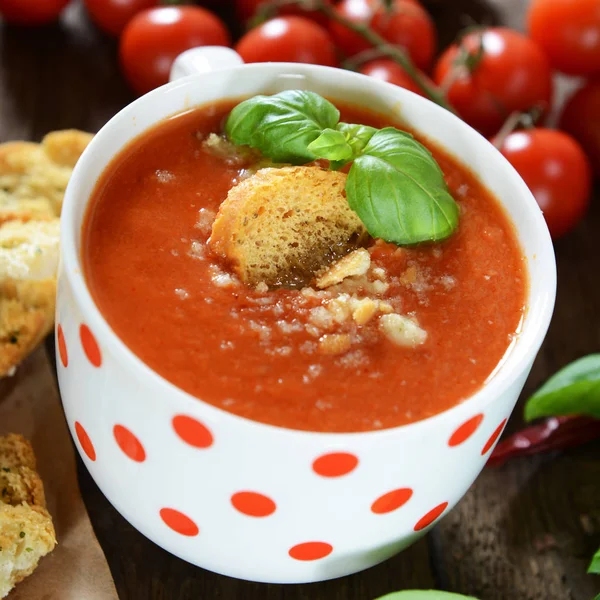 Lezzetli gazpacho çorbası — Stok fotoğraf