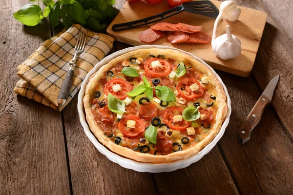 Delicioso quiche casero — Foto de Stock