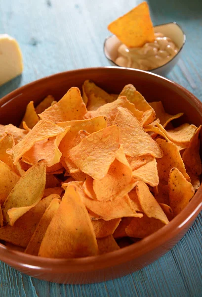 Nachos Chips Bowl — Stock Photo, Image