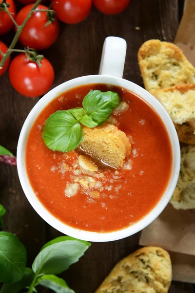 Lezzetli gazpacho çorbası — Stok fotoğraf