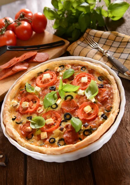 Delicioso quiche casero — Foto de Stock